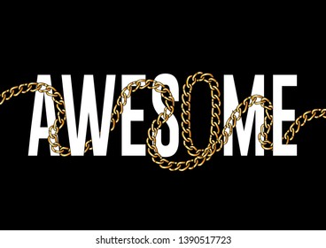 Awesome Text with Chain Ornament