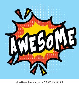 Awesome text comic book vector