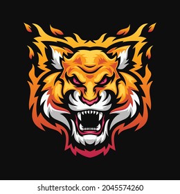 awesome Tiger logo template for gaming sport team