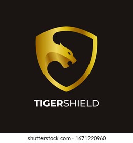Awesome Tiger with Shield Logo Template