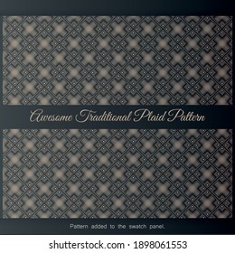 Awesome Traditional Plaid Pattern. Background with seamless pattern in islamic style.