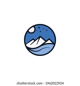 Fantastisches Reiselogo. Creative Travel Logo. Berglogo