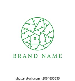 Awesome Tree House logo design vector illustration, minimalist elegant, modern
