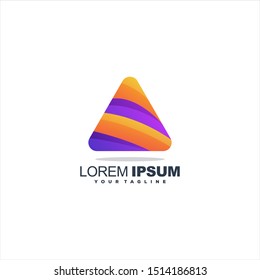 awesome triangle gradient logo design