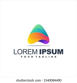 awesome triangle gradient logo design