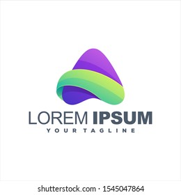 awesome triangle gradient logo design