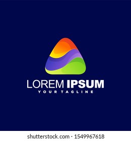 awesome triangle gradient logo design