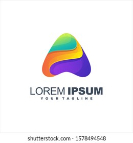 awesome triangle gradient logo design