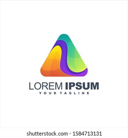 awesome triangle gradient logo design