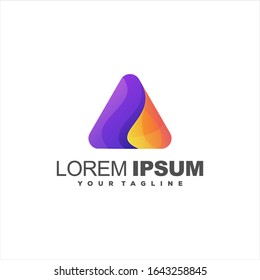 awesome triangle gradient logo design