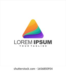 impresionante diseño de logotipo de degradado triangular