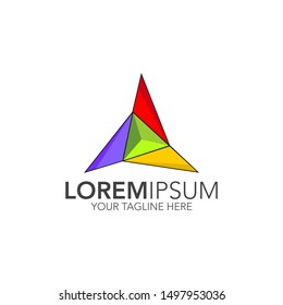 Awesome triangle logo template on white background