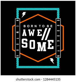 AWESOME typography design,vector illustration