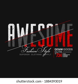 AWESOME, typography graphic design, for t-shirt prints, vector illustration
