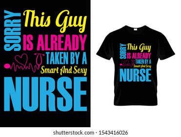 Awesome typography Nurse T shirt Design Template