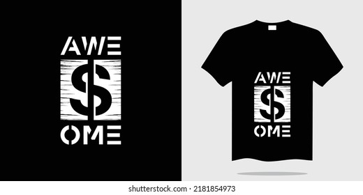 Ilustración vectorial de diseño de camisetas de tipografía impresionante