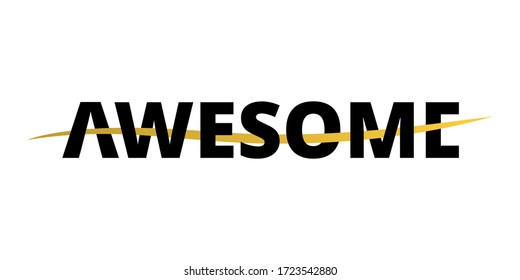 Awesome Typography with wavy stripes line in center.