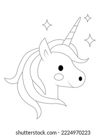 Awesome unicorn coloring page for kids