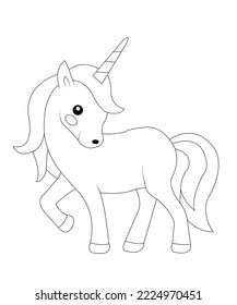 Awesome unicorn coloring page for kids