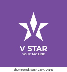 Awesome V Star Symbol Icon Logo for your company
