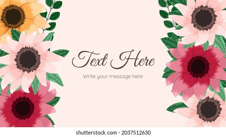 Awesome Vector botanical banner background blossoming flowers. Luxury design for natural cosmetics, feminine luxury perfume, women product packaging, used as greeting card or wedding invitation