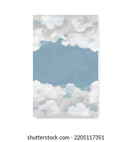 awesome vector cloud painting art, for wall decoration, background and much more