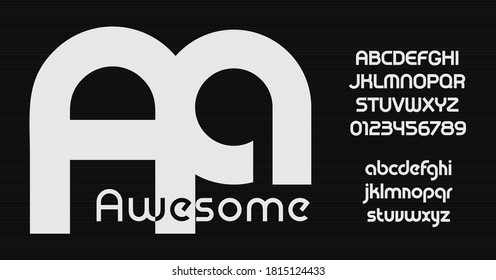 Awesome Vector font, bauhaus style font. Rounded uppercase and lowercase letters. Softed geometric alphabet for typographic posters, ads, logo, identities, packaging, graphics. Typography design