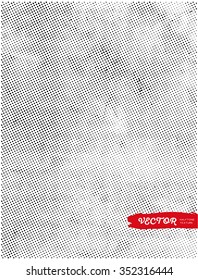 Awesome vector Halftone texture. Grunge ink Halftone background (hand made from ink painting). Halftone effect for your design.