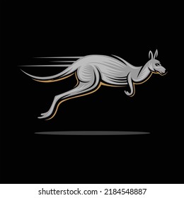 impresionante logotipo vectorial kangaro jumo