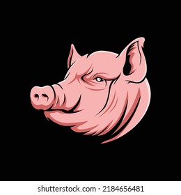 awesome vector logo pig head