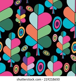 Awesome vector seamless patter of graphic leaves. Bright illustration, can be used for creating card, invitation card for wedding,wallpaper and textile.