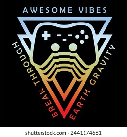 awesome vibes gaming console tshirt print