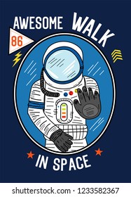 awesome walk in space,t-shirt design