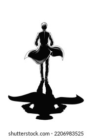 Awesome Walking Man View Back Illustration Vector