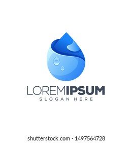 awesome water logo design vector illustration