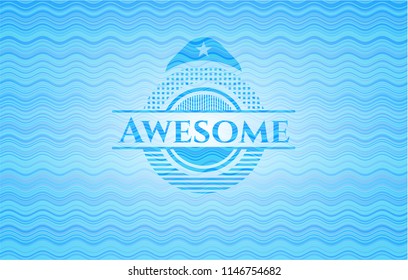 Awesome water wave representation emblem background.
