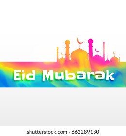 awesome watercolor mosque shape for eid festival