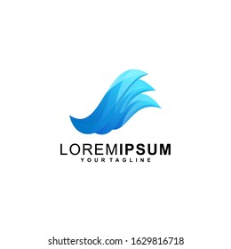 Awesome wave logo vector premium