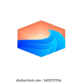 awesome wave summer design vector