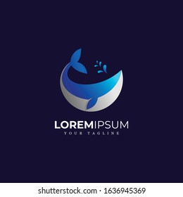 AWESOME WHALE LOGO VECTOR PREMIUM