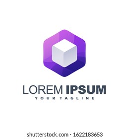 awesome white cube logo design