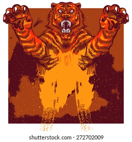 Awesome Wild Tiger Vector Illustration
