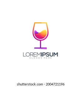 diseño de logotipo de vino impresionante vector premium