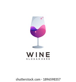 Gradiente De Ilustración Del Logotipo De Vino Impresionante