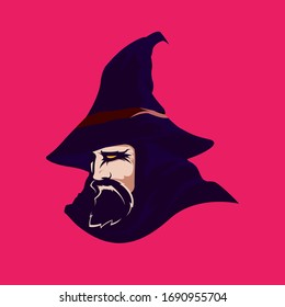 AWESOME WIZARD MASCOT VECTOR PREMIUM