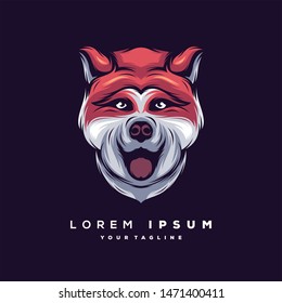 awesome wolf dog logo design