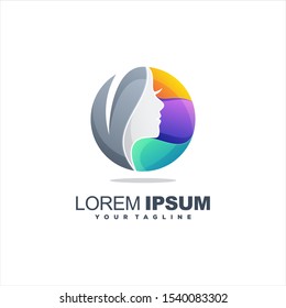 awesome women colorful logo design