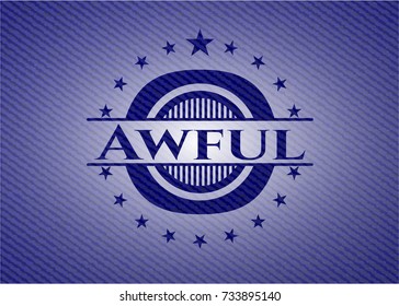 Awful emblem with jean high quality background