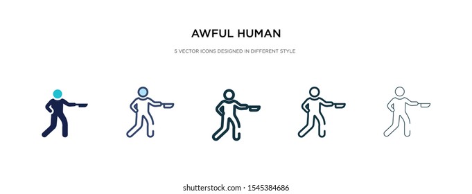 awful human icon in different style vector illustration. two colored and black awful human vector icons designed in filled, outline, line and stroke style can be used for web, mobile, ui
