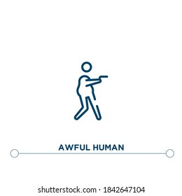 awful human outline vector icon. simple element illustration. awful human outline icon from editable feelings concept. can be used for web and mobile
